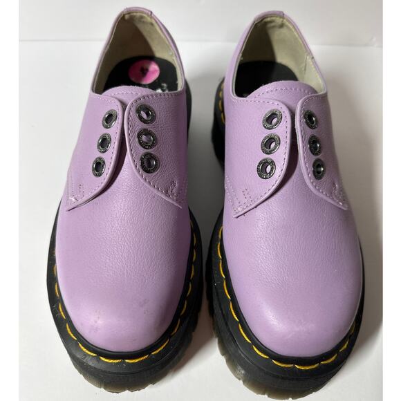 Dr. Marten’s 1461 Quad II Leather Platform Derby Shoes Women's Lilac 30612 Sz 5 - Picture 4 of 10